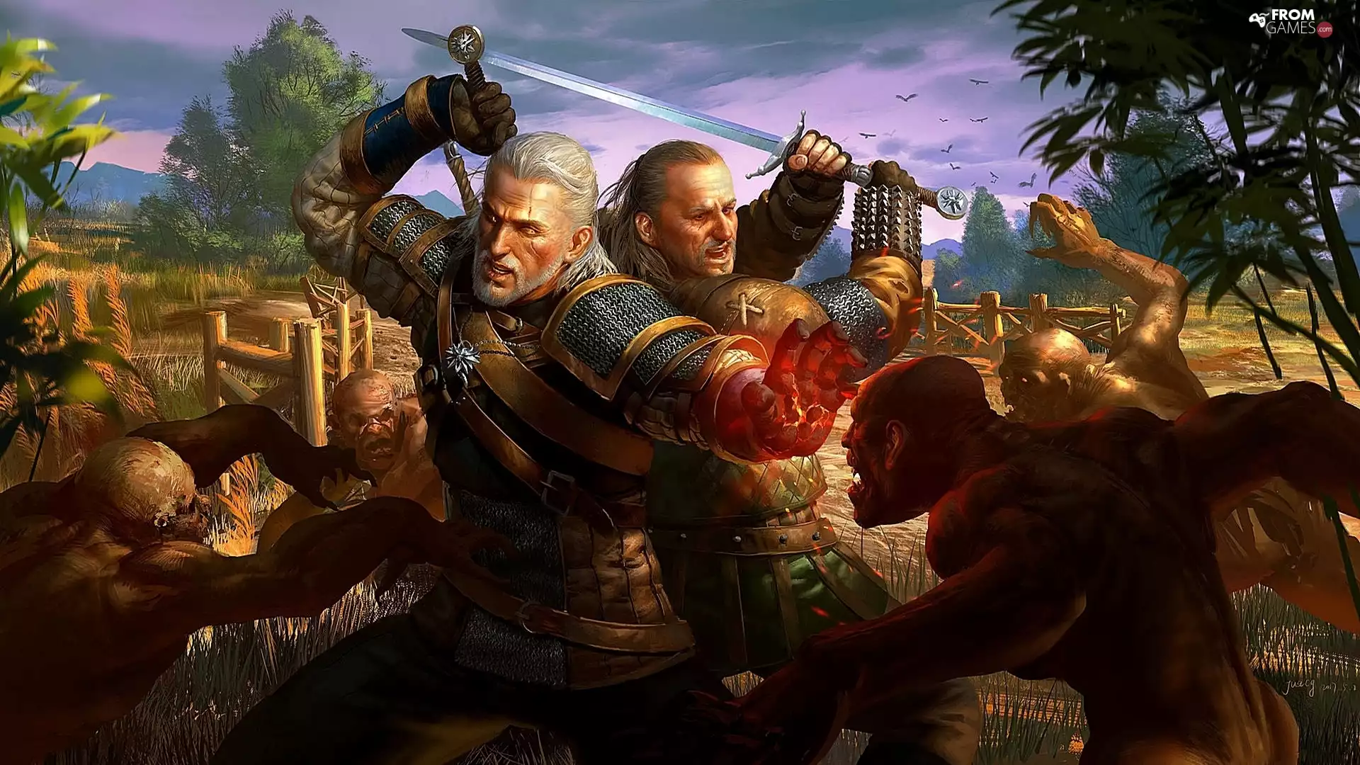 Characters, Fight, The Witcher 3 Wild Hunt, The Witcher 3 Wild Hunt, game