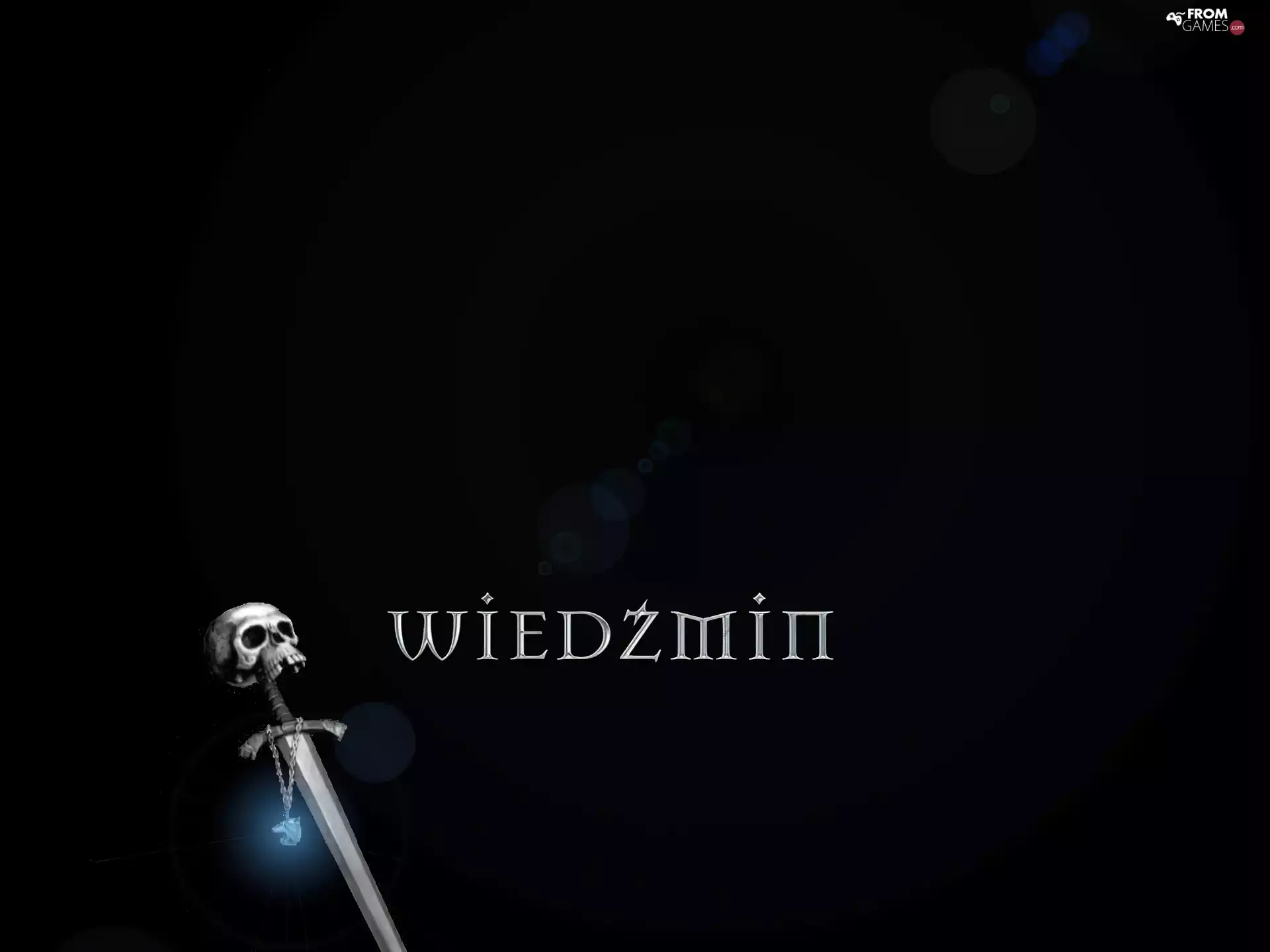 the witcher, amulet, skull, sword
