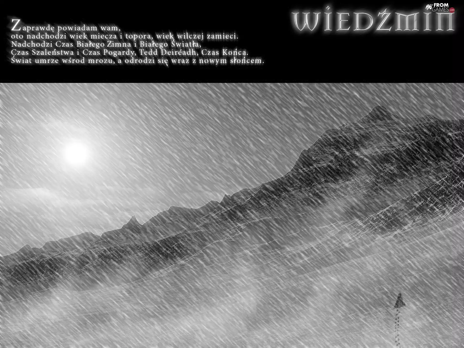 the witcher, snow, form, Mountains