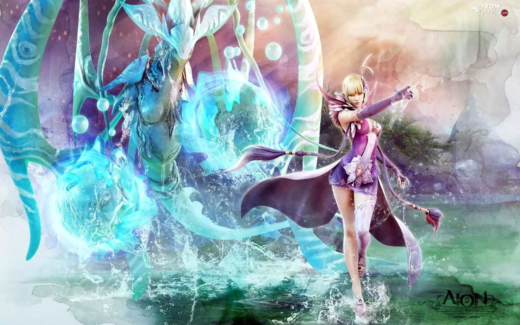 Aion The Tower Of Eternity, magic, Dragon, Women