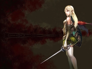 Lineage 2, elf, sword, Women