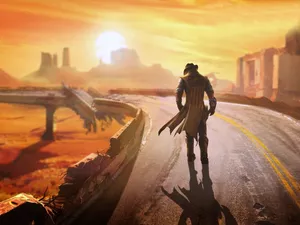 Fallout, game, canyon, a man, Way, Computer