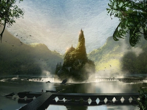 Dragon Age, lake, bridge, Inquisition