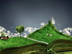 animals, Book, Meadow