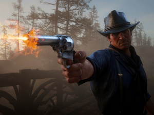 Arthur Morgan, gun, Red Dead Redemption 2, cowboy, game
