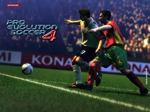 players, Pro Evolution Soccer 4, football, grass, Ball