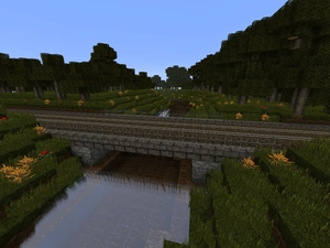bridge, Minecraft, River