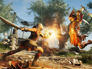 Characters, game, Assassins Creed Odyssey, Fight