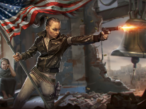 The United States, Homefront The Revolution, Crying, flag, game, war, Kid