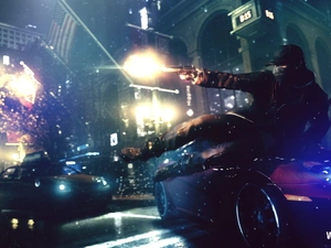 Watch Dogs, Explosions, Town, man