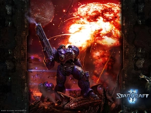form, explosion, Starcraft 2, Robot