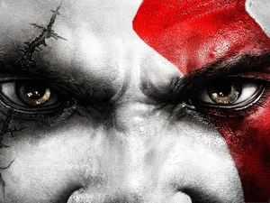 God Of War, face, scar, Kratos