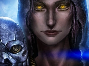 girl, dishonored, Mask, Fan Graphic, Eyes, game