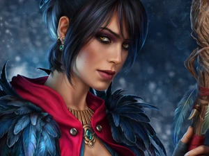 form, Dragon Age, spear, Morrigan, game, Women, fantasy