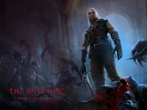 the witcher, sword, fantasy, a man