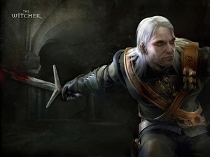 the witcher, sword, fantasy, a man