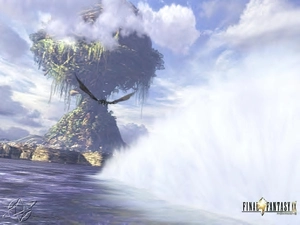 Final Fantasy, mountains, Castle, Dragon