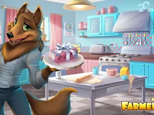 Farmerama, game, Kitchen, Table, facial flushing, Fox, ##, cake, knives