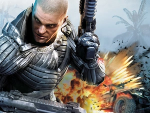 Crysis, Weapons, Big Fire, a man