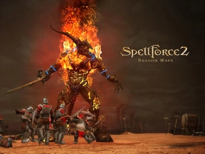 Big Fire, monster, Spellforce, sword