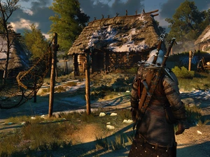 The Witcher 3 Wild Hunt, game, village, Houses, Geralt, The Witcher 3 Wild Hunt