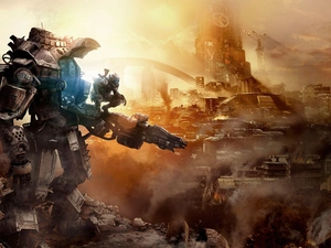 Titanfall, Great Sunsets, soldier, Robot