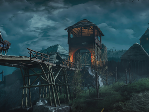 Wooden, The Witcher 3 Wild Hunt, Geralt of Rivia, Horse, tower, bridge