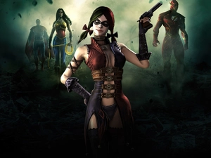 Injustice Gods Among Us, Wonder Woman, Flash, Harley Quin