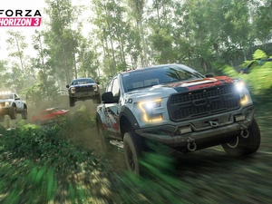 Jeep, Ford, poster, forest, race, cars, Forza Horizon 3, Way