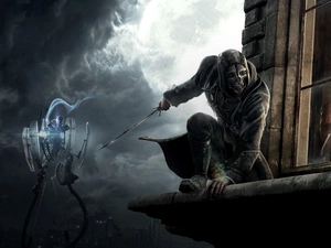 Window, House, a man, Robot, dishonored