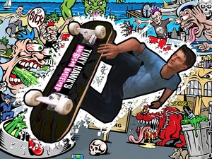 Tony Hawks, a man, Drawing, skate