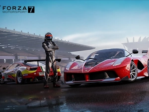 Red, driver, Forza Motorsport 7, Ferrari, game