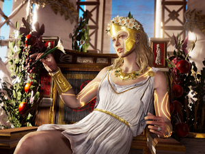 game, Assassins Creed Odyssey, Blonde, Flowers, Women