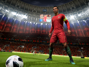 Playing Field, footballer, game, FIFA 18, grass, Cristiano Ronaldo