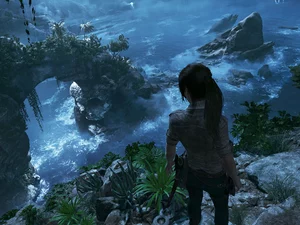 Lara Croft, rocks, Shadow of the Tomb Raider, Tomb Raider 2018, game