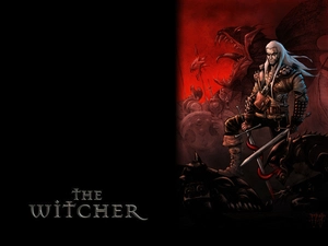 sword, a man, the witcher, monster