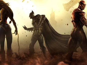 Injustice Gods Among Us, Batman, Flash, Wonder Woman