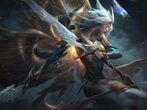 Women, form, wings, angel, Weapons, League Of Legends, game, Kayle